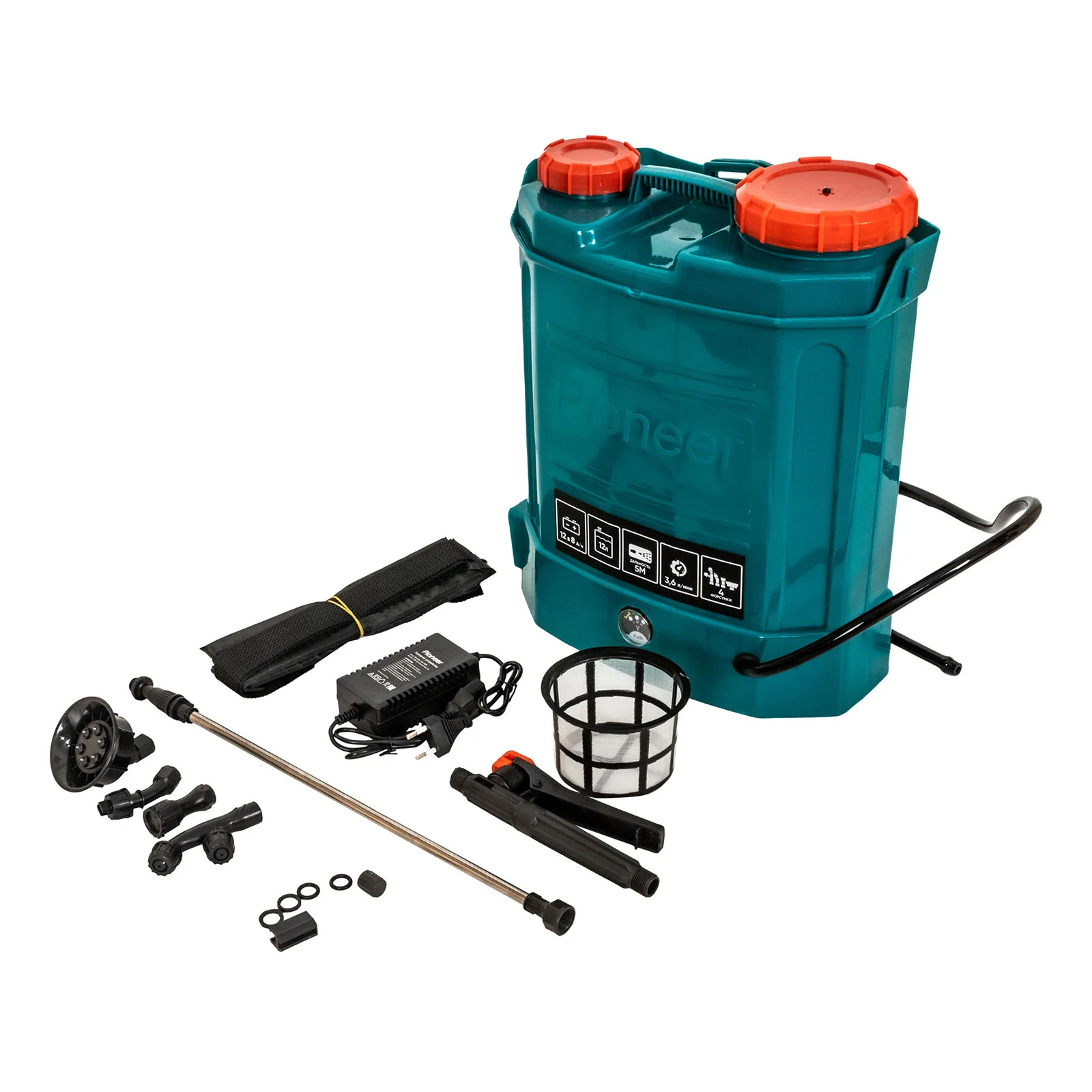 Опрыскиватель аккумуляторный Pioneer BWS-12L-01, 12л, 8000мАч., давлен.0,15-0,4, работа 4ч