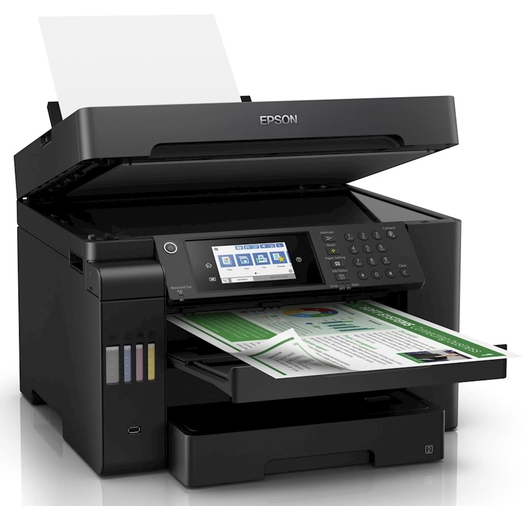 МФУ струйное Epson L15150, (A3, ADF, duplex, 35 стр./мин., Ethernet, Wi-Fi черный)