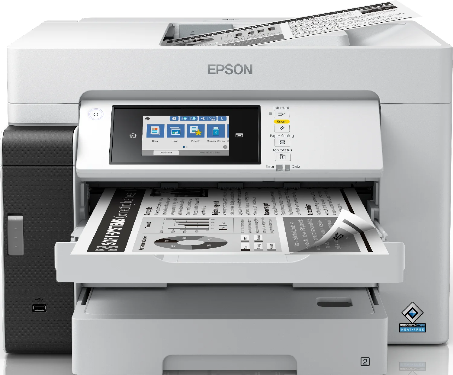 МФУ струйное EPSON M15180 (C11CJ41408), A3+, ч/б, печ. до 25 стр/мин., скан. до 26 стр/мин., 4800 x 1200 dpi (печать) 1200x1200dpi, USB, RJ-45, Wi-Fi,