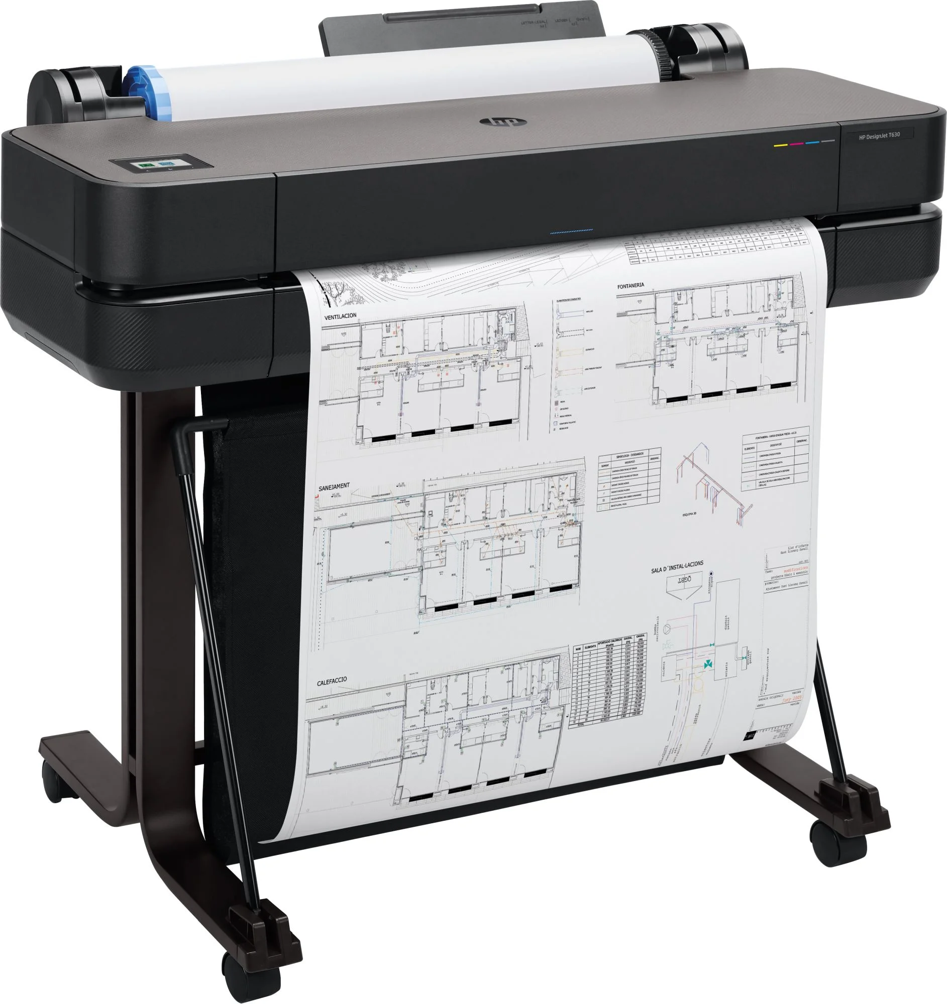 Плоттер струйный HP Designjet T630, A1, цветной, 24", 610 мм, 2400x1200 dpi, USB, Gigabit Ethernet, WiFi