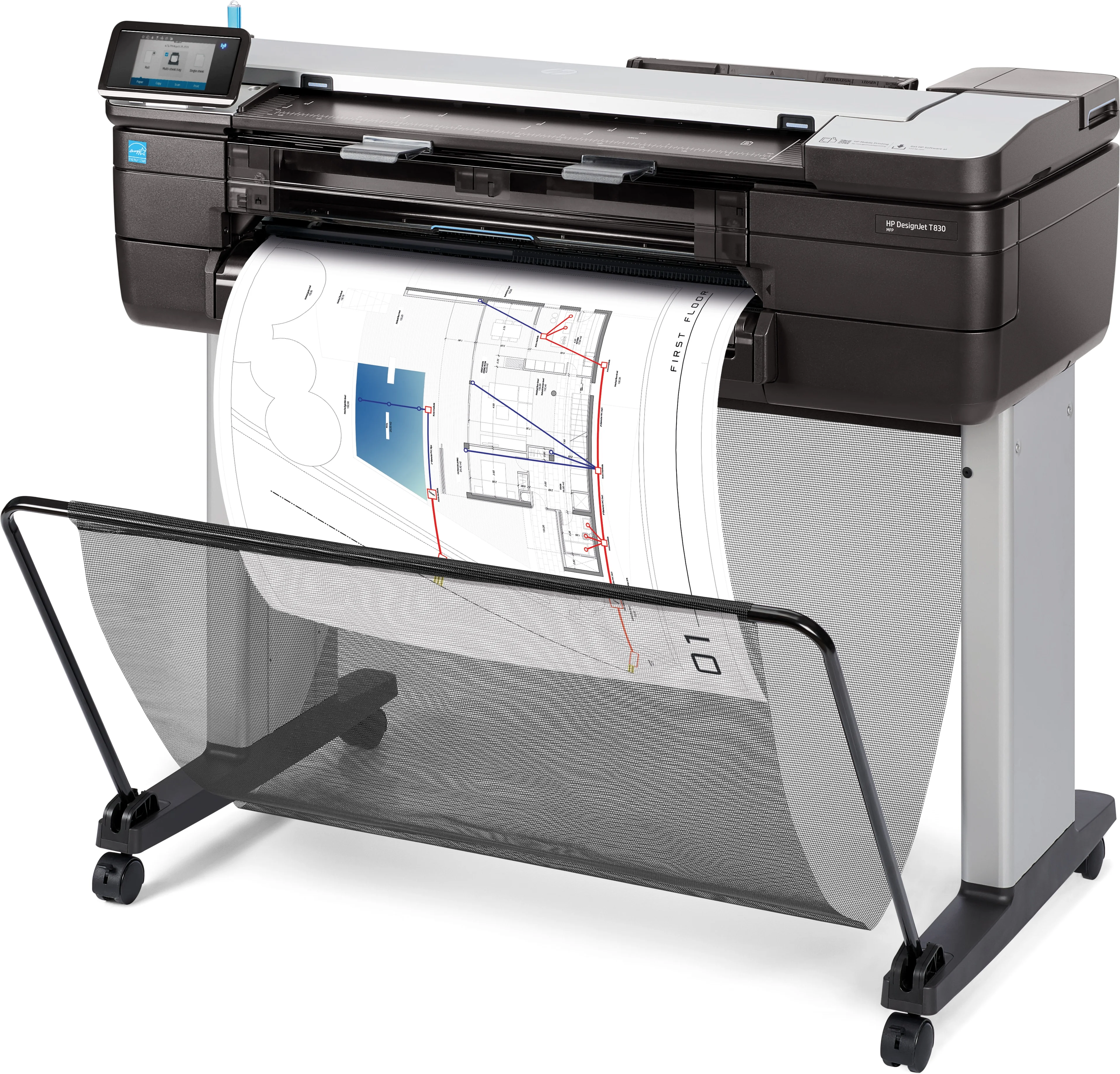 Плоттер струйный HP DesignJet T830 MFP (F9A28D), A1, 24", цветной, печ. A1 за 26 сек., 610 мм, 2400x1200 dpi, Wi-Fi, USB 2.0, Ethernet