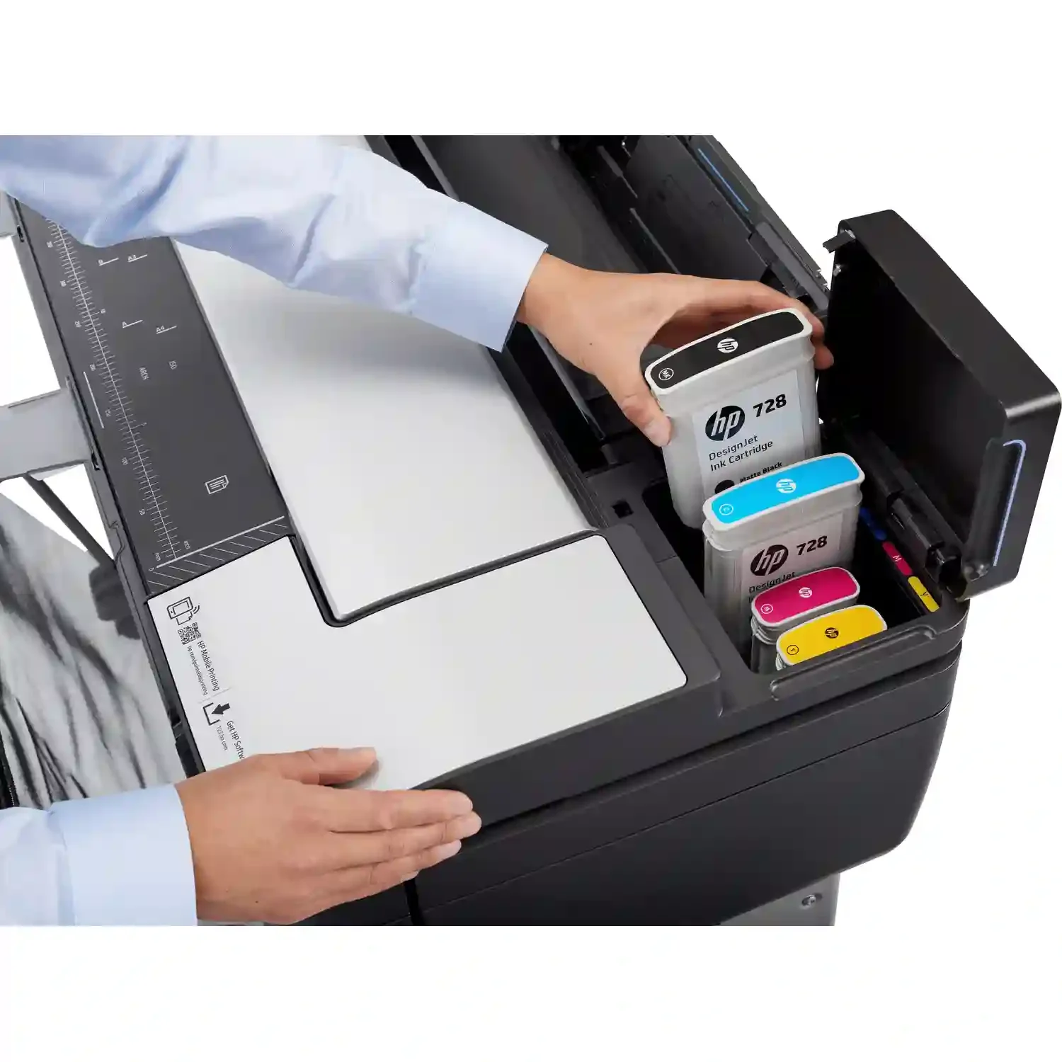 Плоттер струйный HP DesignJet T830 MFP (F9A28D), A1, 24", цветной, печ. A1 за 26 сек., 610 мм, 2400x1200 dpi, Wi-Fi, USB 2.0, Ethernet