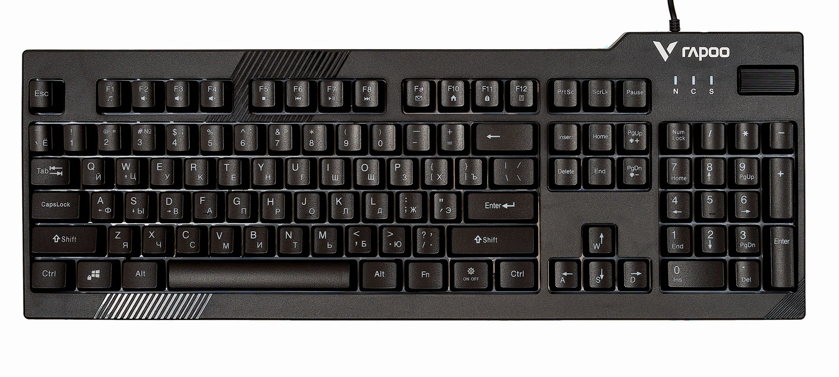 Игровая клавиатура проводная RAPOO V50S, цвет - черный