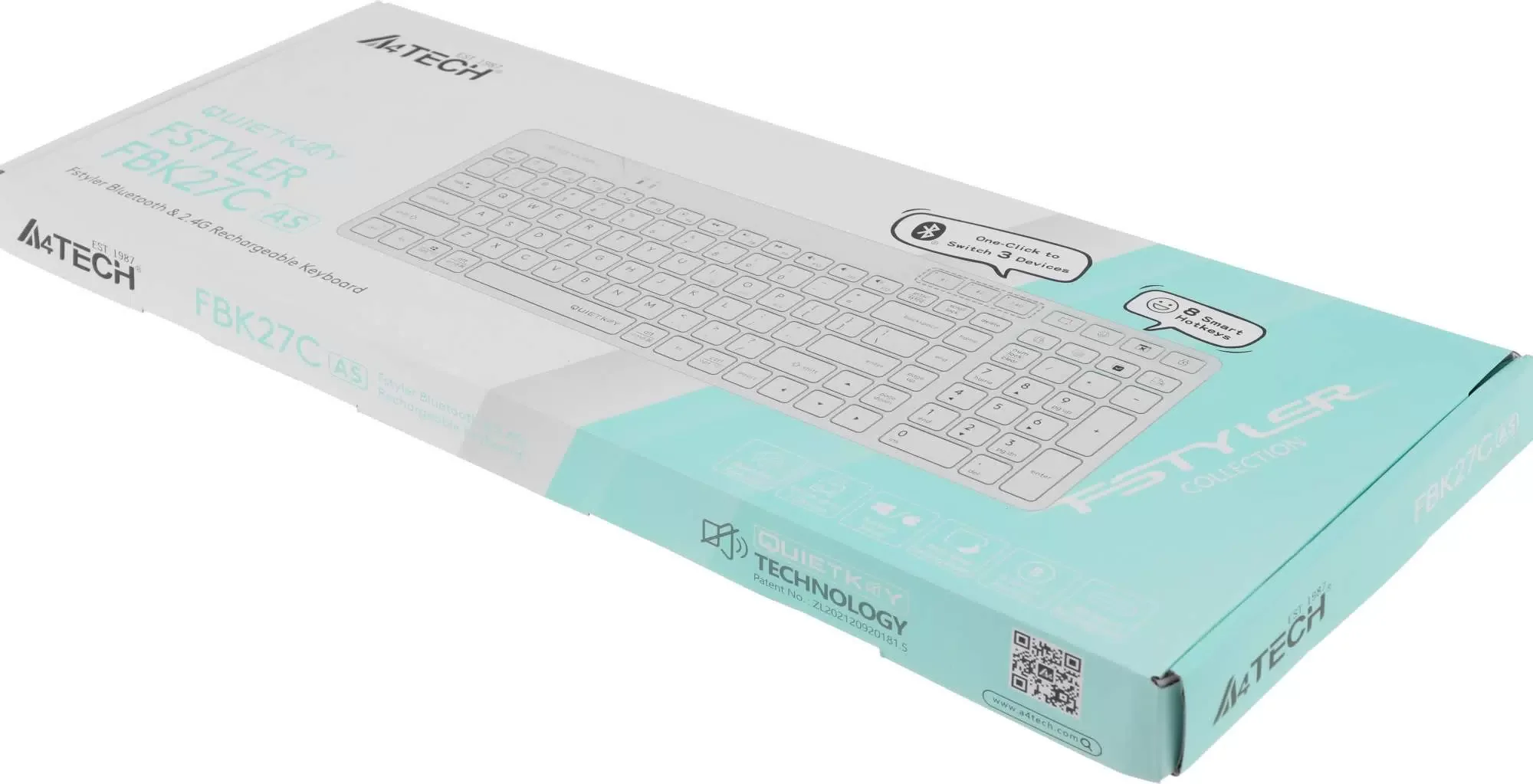 Клавиатура A4Tech FBK27C AS беспроводная, Bluetooth, радиоканал, чёрный