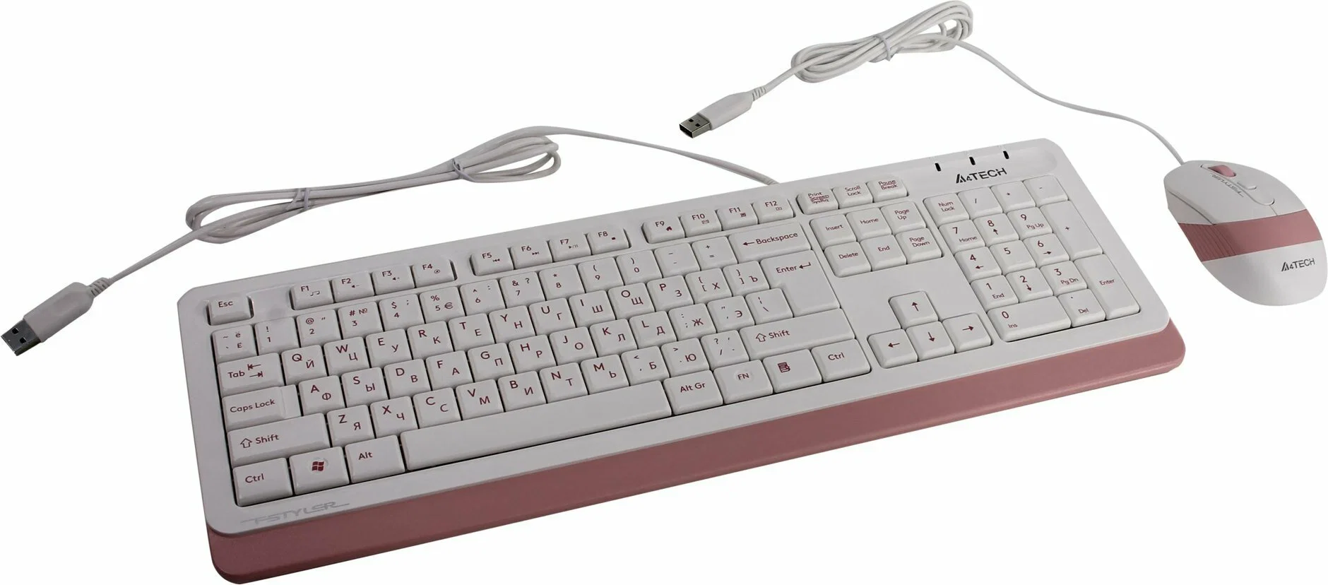 Клавиатура A4Tech Fstyler FK20 проводная, USB Type-A, белый