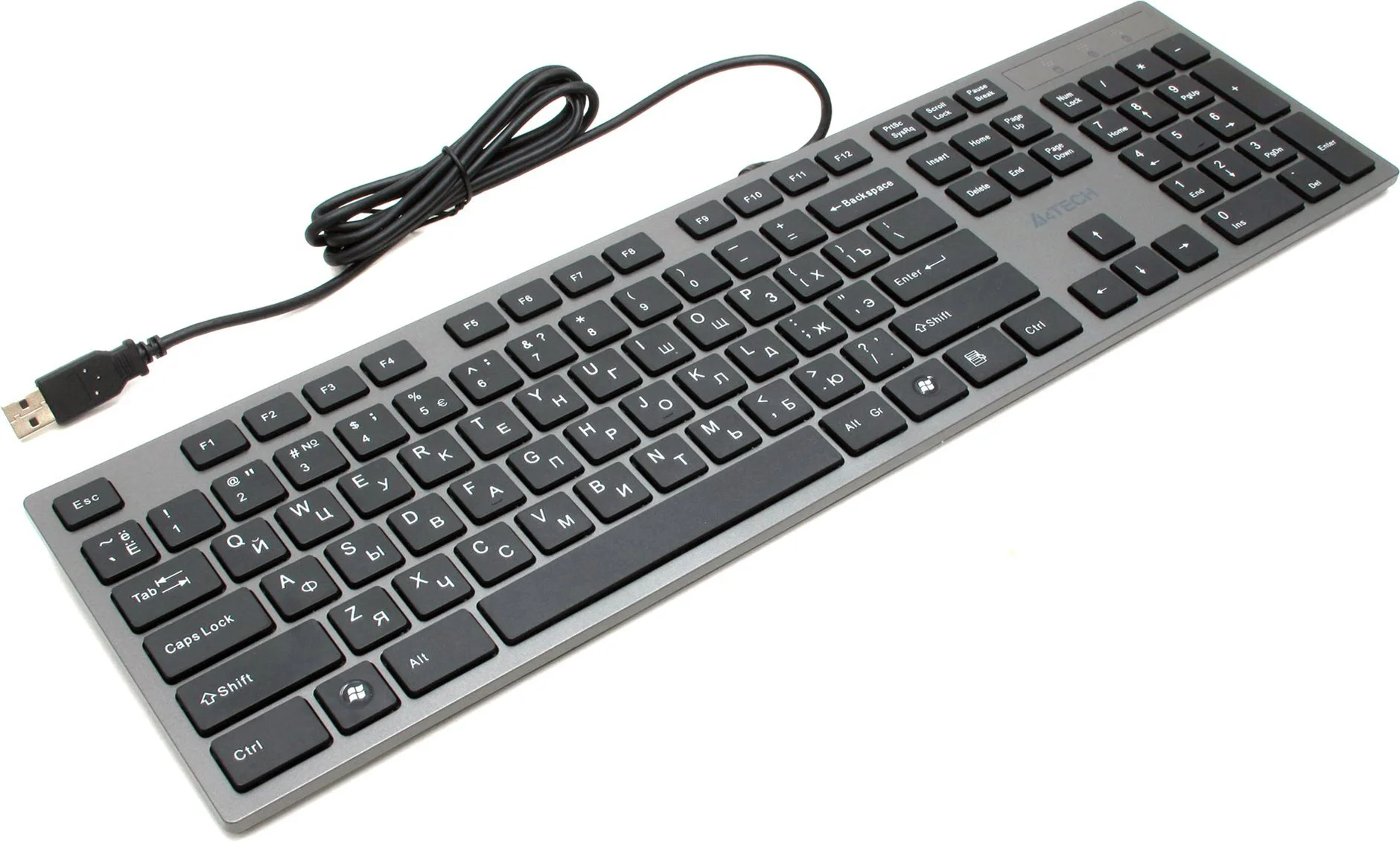 Клавиатура A4Tech KV-300H проводная, USB Type-A, серый