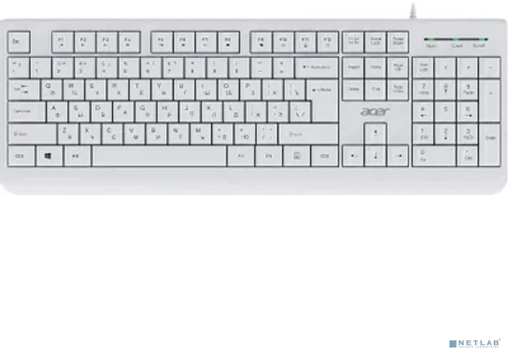 Клавиатура Acer OKW400 проводная, USB Type-A, белый