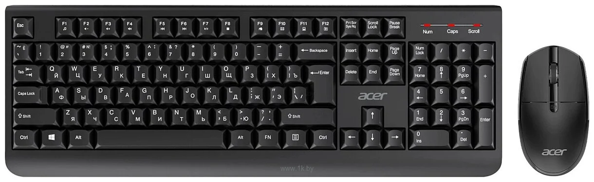 Клавиатура Acer OKW400 проводная, USB Type-A, белый