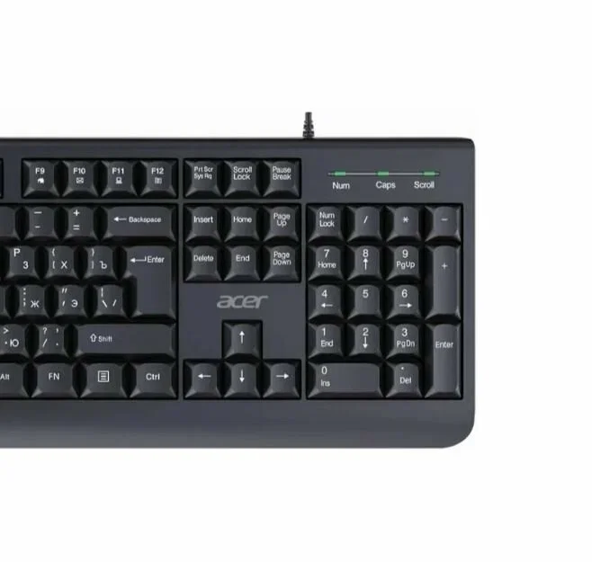 Клавиатура Acer OKW400 проводная, USB Type-A, черный