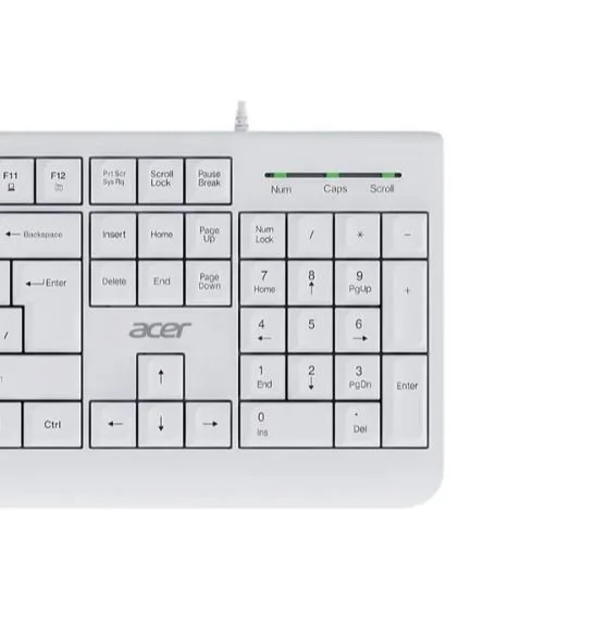 Клавиатура Acer OKW500 белый USB Multimedia (ZL.KBDEE.01S) кабель 1.8м