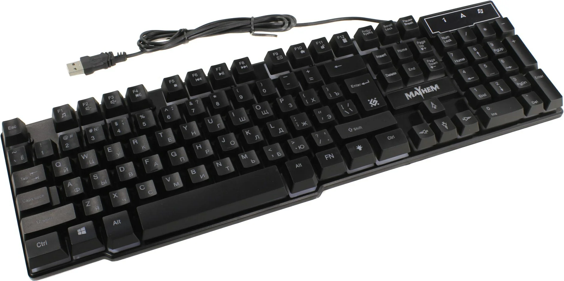 Клавиатура Defender Mayhem GK-360DL проводная, USB Type-A, чёрный