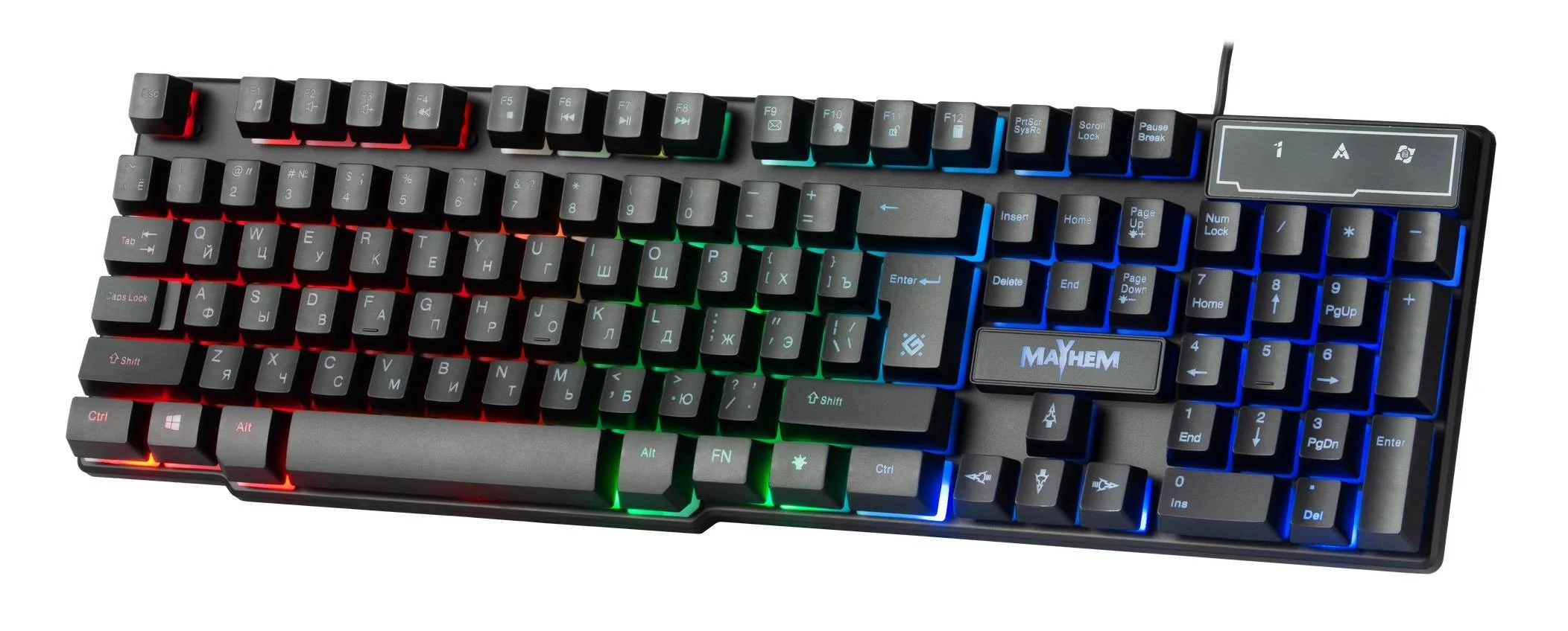 Клавиатура Defender Mayhem GK-360DL проводная, USB Type-A, чёрный