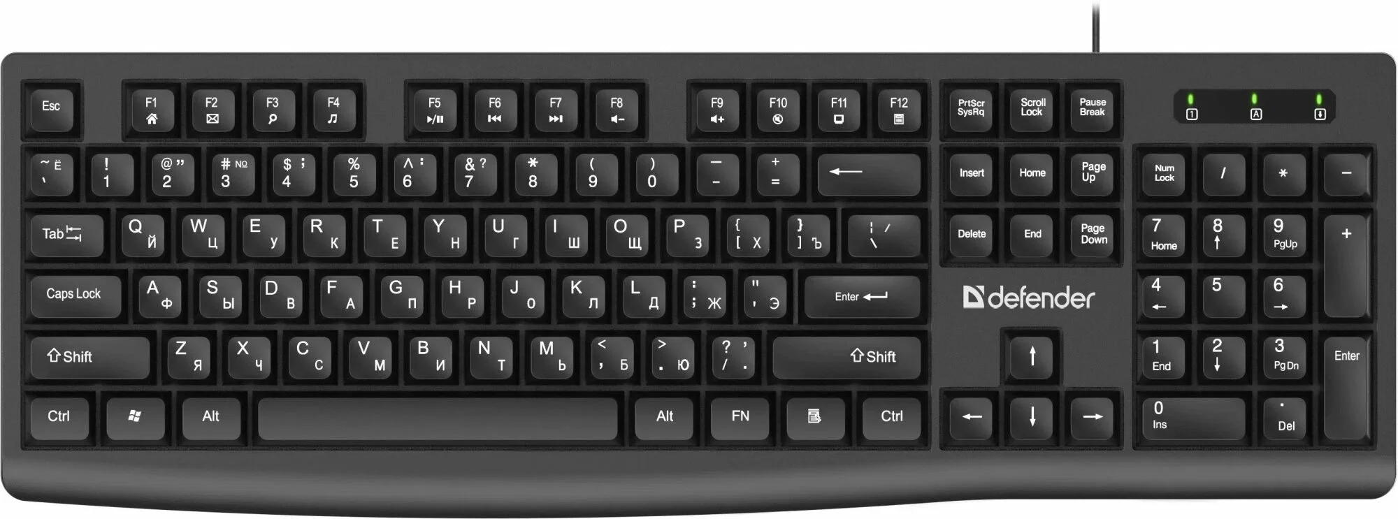 Клавиатура Defender Navigator HB-138 проводная, USB Type-A, чёрный
