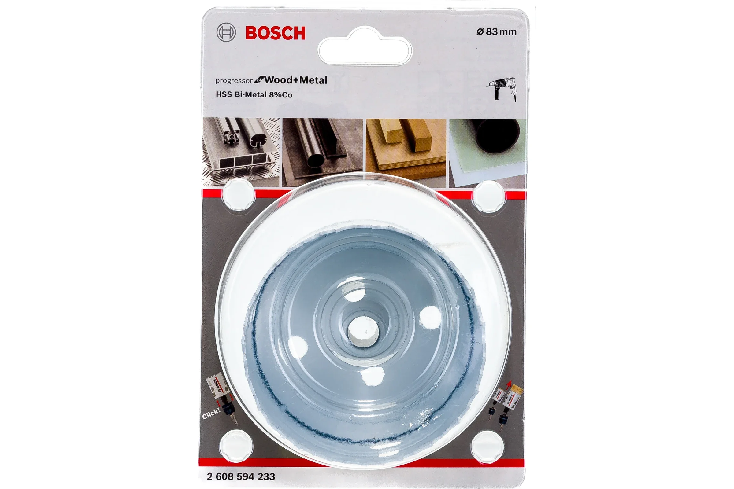Коронка Bosch 2608594233 по дер/мет/пласт Д=83мм (1пред.) для шуруповертов/дрелей