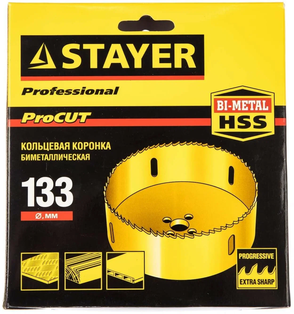 Коронка Stayer 29547-133 универсал. (1пред.) для дрелей/перфораторов