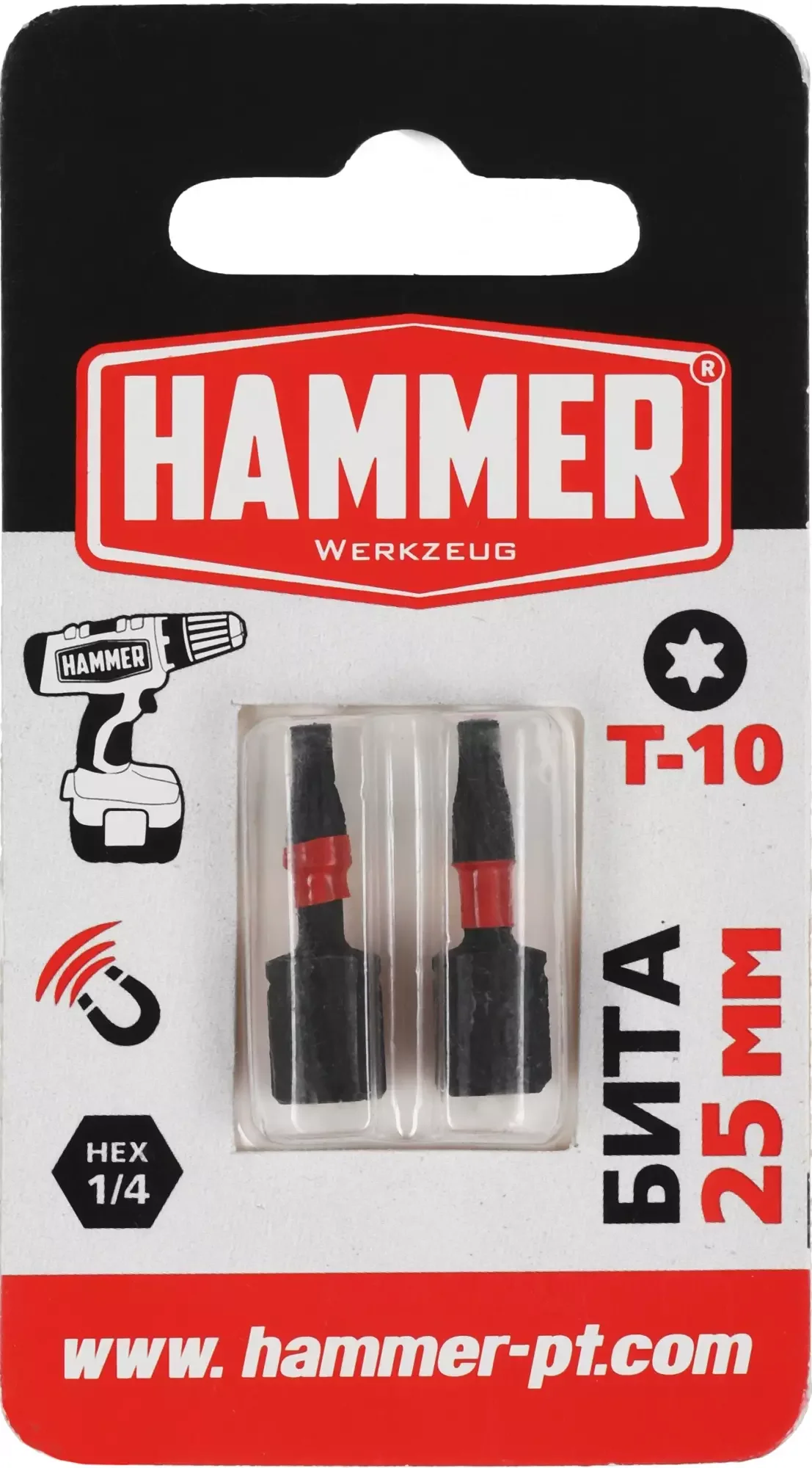 Набор бит Hammer 203-179 универсал. Дл=25мм (2пред.) для шуруповертов