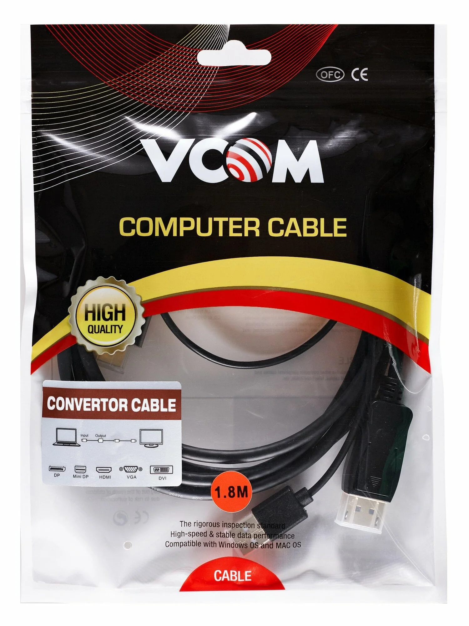 Кабель-переходник HDMI(M) +USB---> DP(M)  4K*60Hz 1.8M, VCOM <CG599AC-1.8M>
