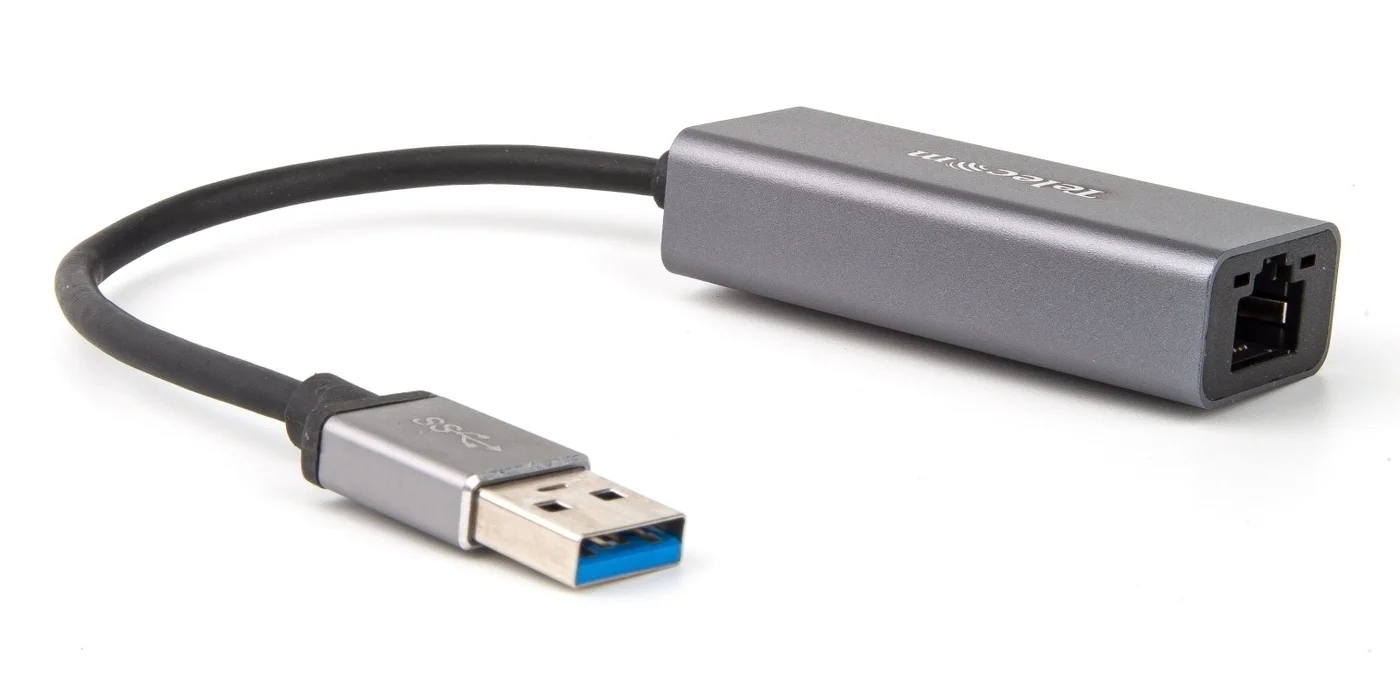 Кабель-переходник USB 3.0 (Am) --> LAN RJ-45 Ethernet 1000 Mbps, Aluminum Shell,Telecom <TU312M>