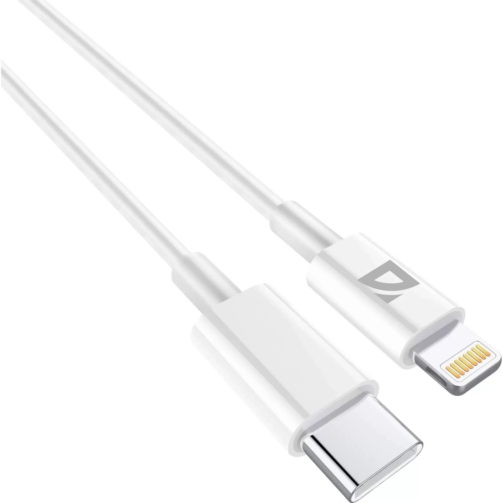 Defender Кабель F182, Type-C (M) - Apple Lightning (M), 2 метра, Power Delivery 20Вт, TPE оплетка, белый.