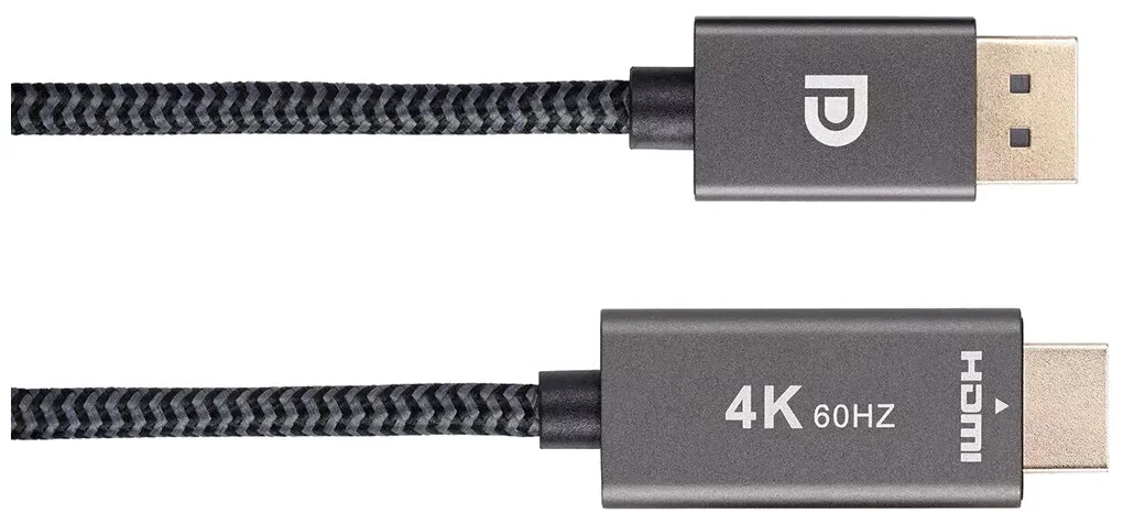 Кабель DisplayPort M-> HDMI M 4K@60Hz 1.8m Telecom,оплетка