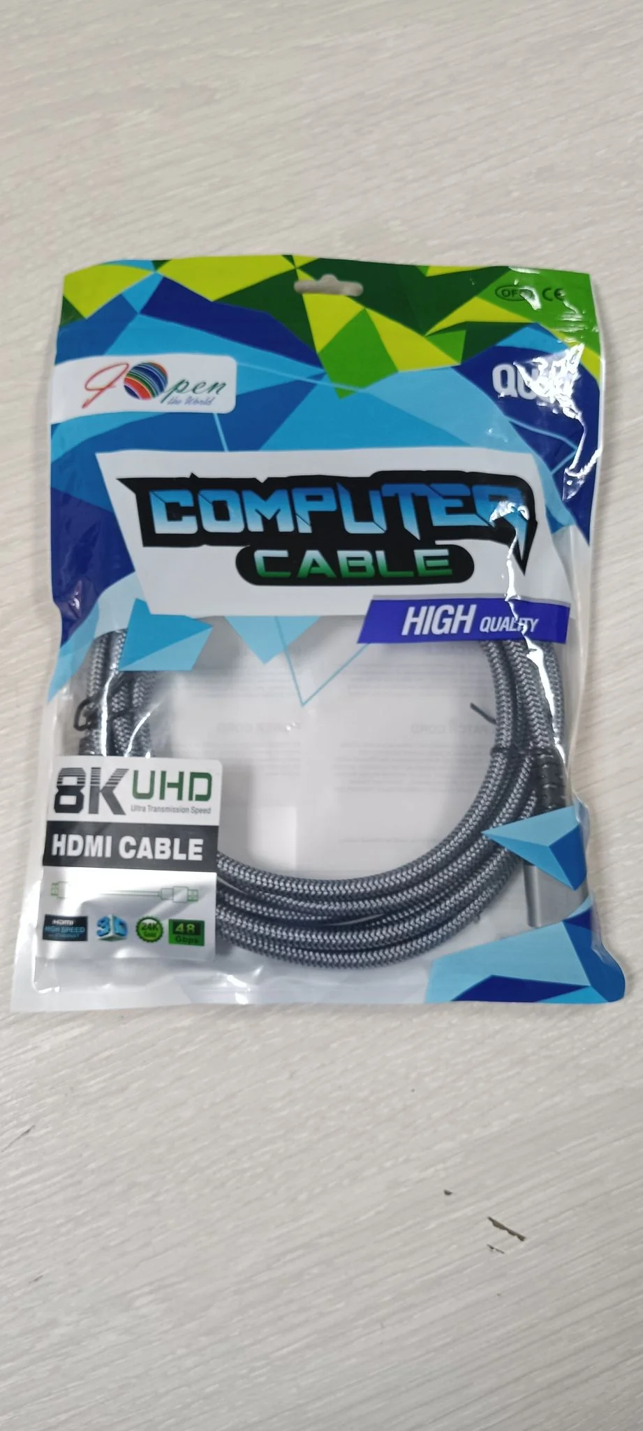 Кабель HDMI 19M/M,ver. 2.1 8KX60Hz (Econom) оплетка 1m iOpen <ACG859A-1.0>