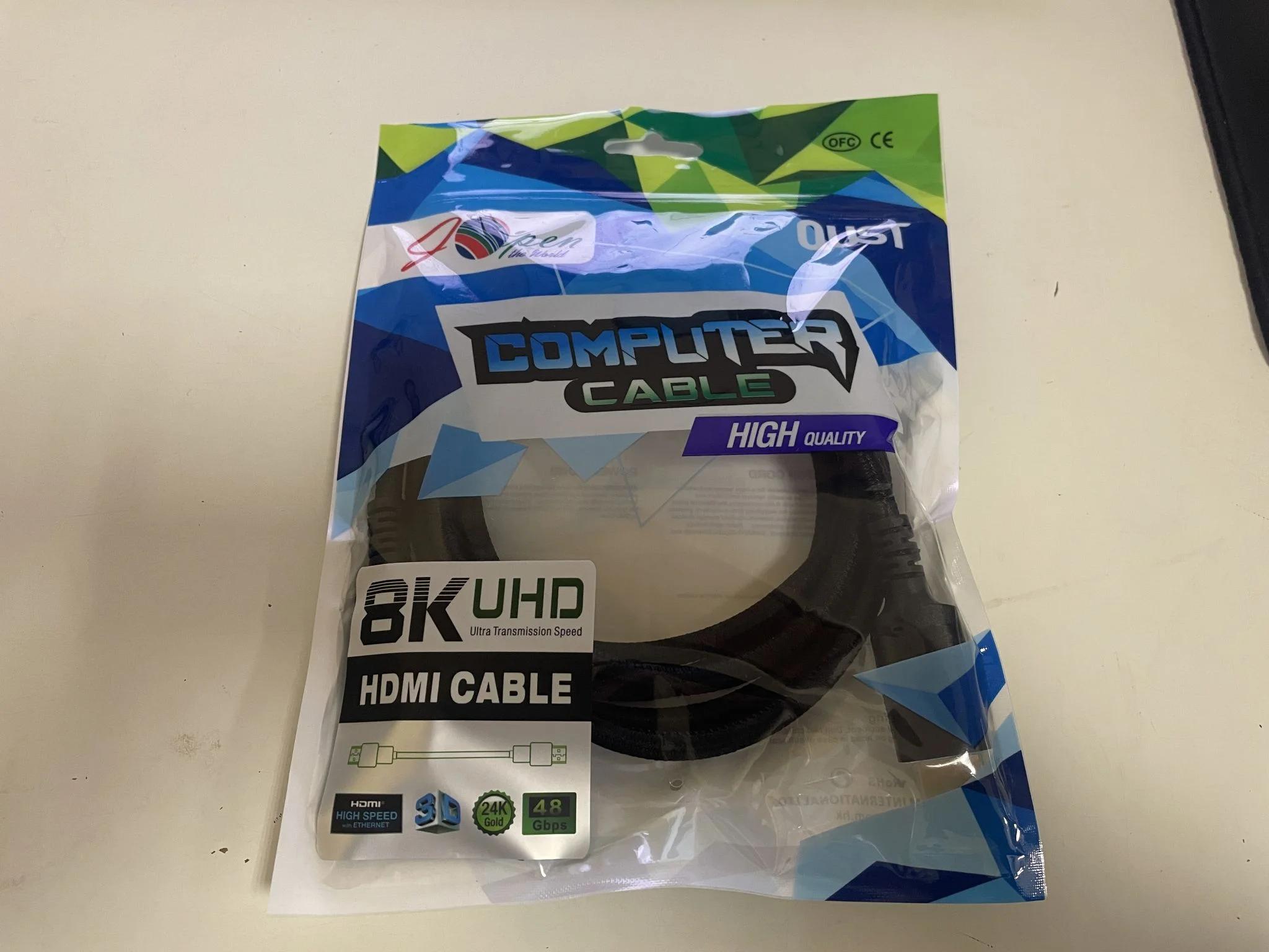 Кабель HDMI 19M/M,ver. 2.1 8KX60Hz (Econom) оплетка 1m iOpen <ACG859B-1.0>