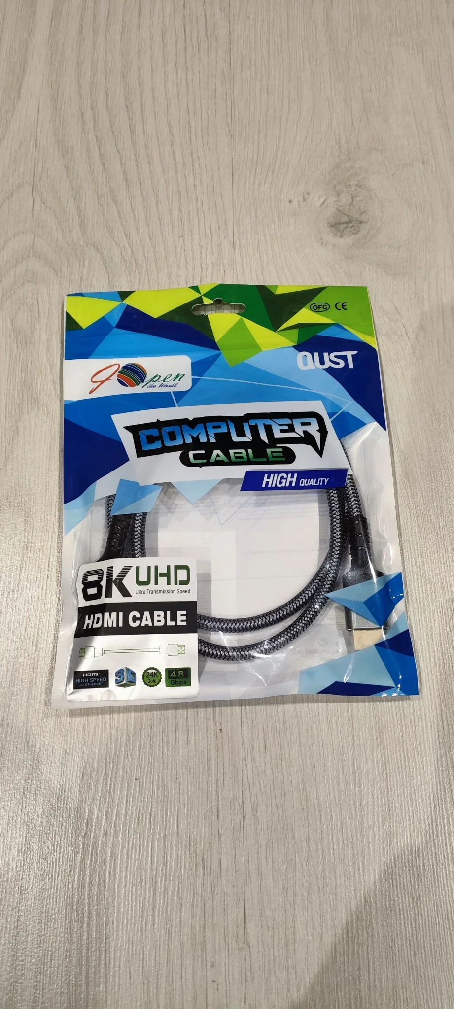 Кабель HDMI 19M/M,ver. 2.1 8KX60Hz (Econom) оплетка 2m iOpen <ACG859A-2.0>