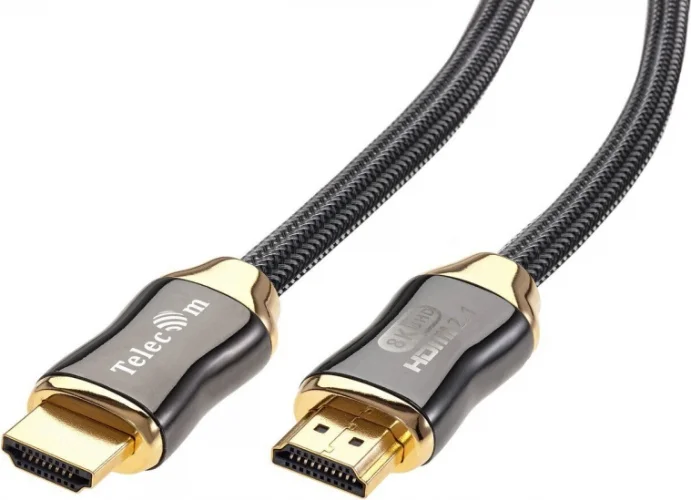 Кабель HDMI 19M/M,ver. 2.1, 8K@60 Hz 1m метал разъемы, нейлоновая оплетка Telecom <TCG300-1M>