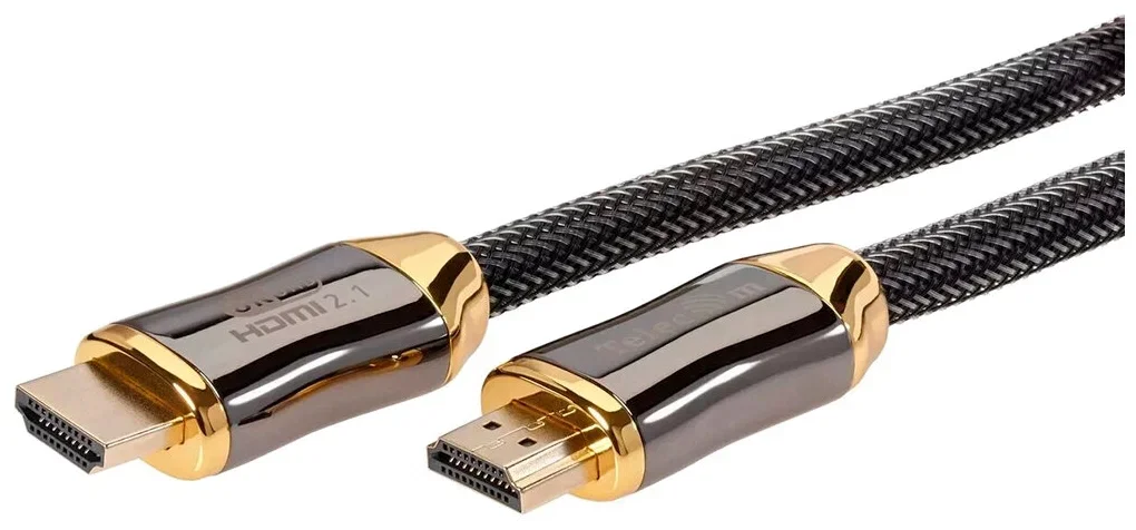 Кабель HDMI 19M/M,ver. 2.1, 8K@60 Hz 1m метал разъемы, нейлоновая оплетка Telecom <TCG300-1M>