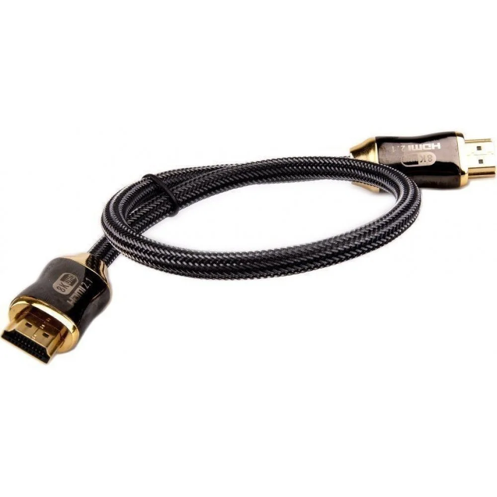 Кабель HDMI 19M/M,ver. 2.1, 8K@60 Hz 1m метал разъемы, нейлоновая оплетка Telecom <TCG300-1M>