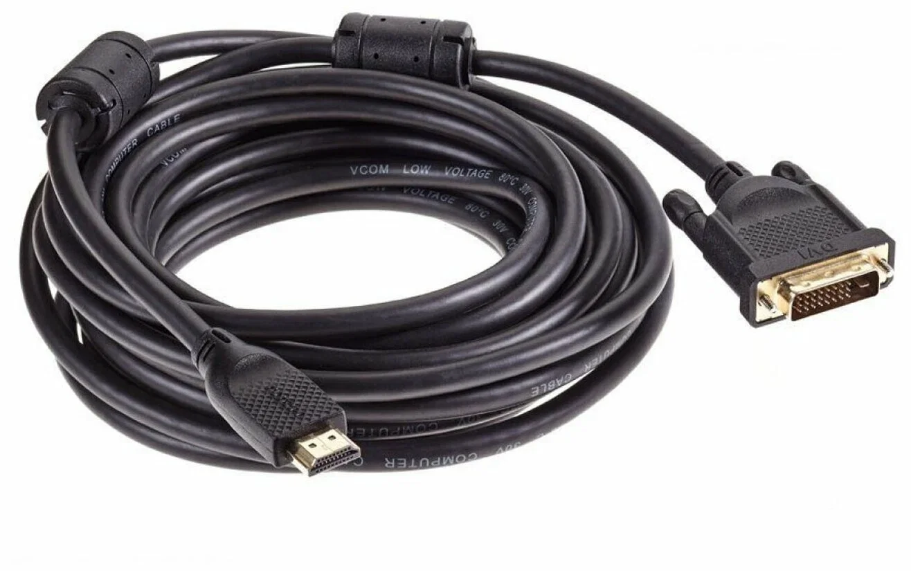 Кабель HDMI AM/DVI(24+1)M, 7.5м, CU, 1080P@60Hz, 2F, VCOM <CG484GD-7.5M>