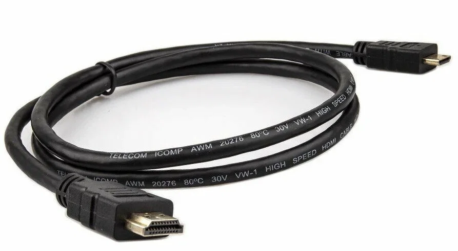 Кабель HDMI-19M --- MiniHDMI-19M ver 2.0+3D/Ethernet,1m Telecom <TCG205-1M>