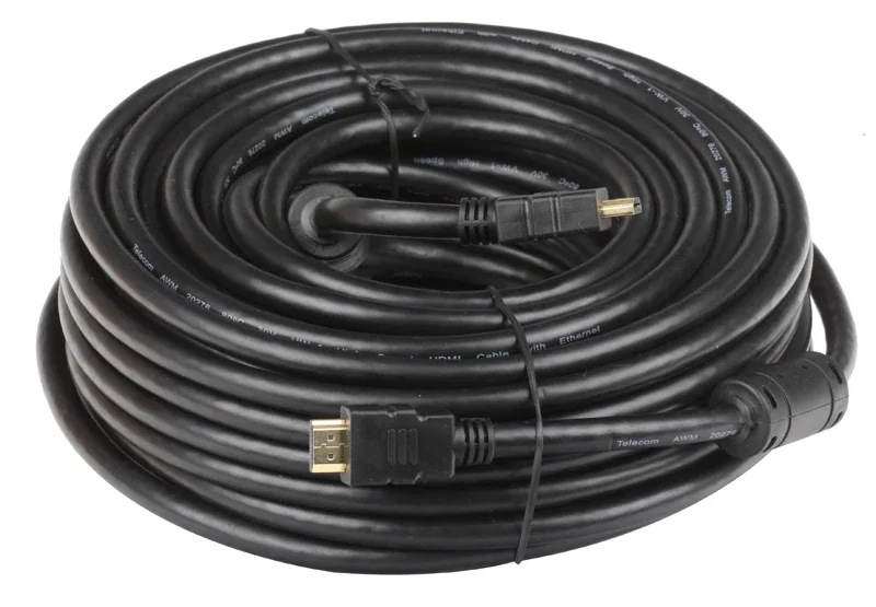 Кабель Telecom HDMI 19M/M+2 фильтра 1.4V W/Ethernet/3D, 20 метров.