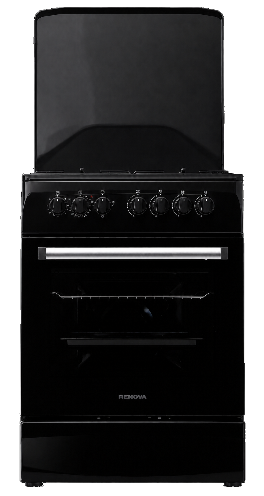 Плита комбинированная RENOVA SG-60M40S1 (SG6E-LCTDY-TR), черный, 4конфорки, ГК повер, эл дух, 70л