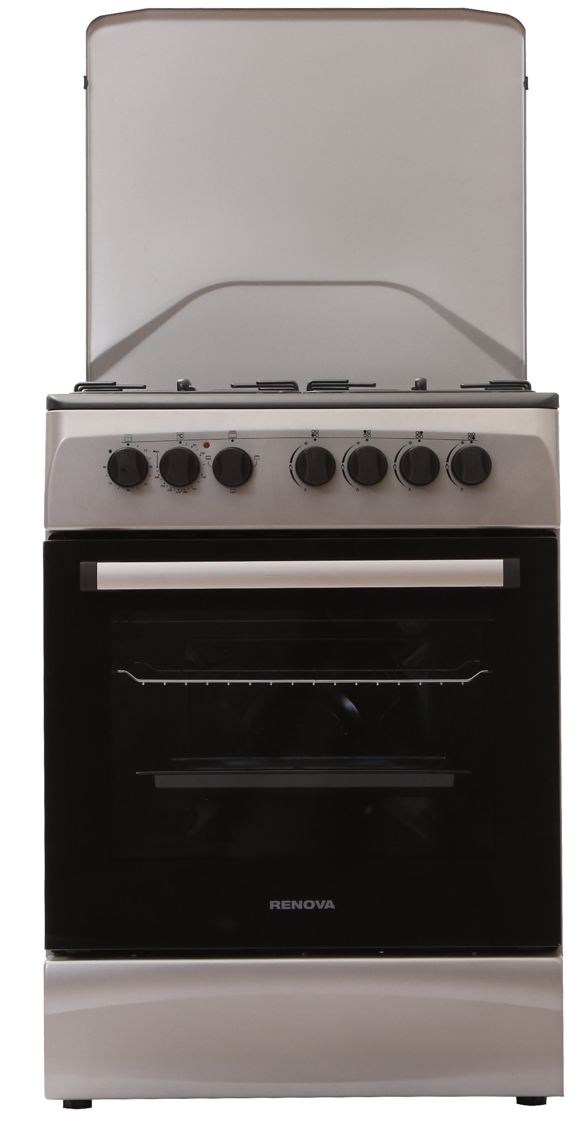 Плита комбинированная RENOVA SG-60M40S2 (SG6E-LCTDX-TR), 4конфорки, ГК повер, эл дух, 70л, 60см