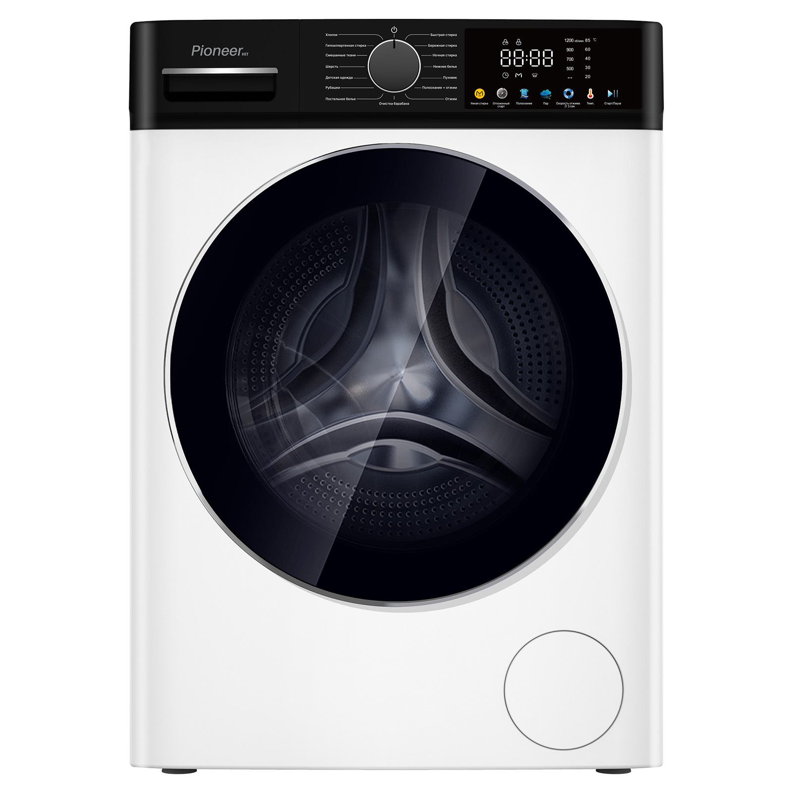 Стиральная машина Pioneer WM-227007WH, белый, 7кг, 1200об/мин,  60x46,5x84,7см, LED дисплей