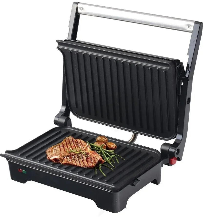 Гриль-пресс электрический Endever Grillmaster 119, черный/металлик