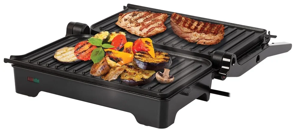Гриль-пресс электрический Endever Grillmaster 119, черный/металлик
