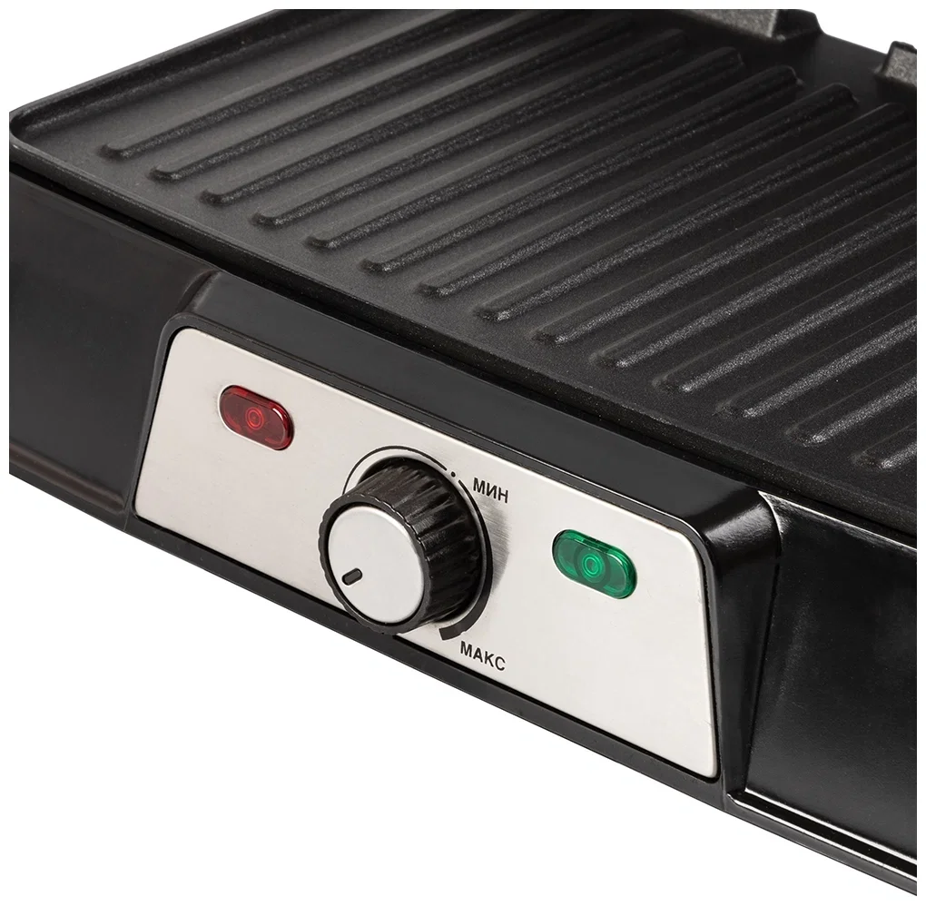 Гриль-пресс электрический Endever Grillmaster 220, серебристый/черный