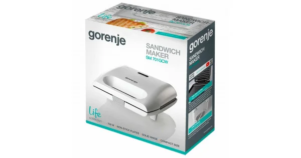 Сэндвичница электрическая Gorenje SM701GCW 700Вт белый