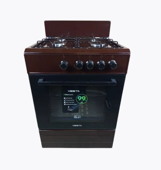 Плита газовая VGG 6021.1 Коричневая, 4 конф., 65 л,300 *С,85*60*60