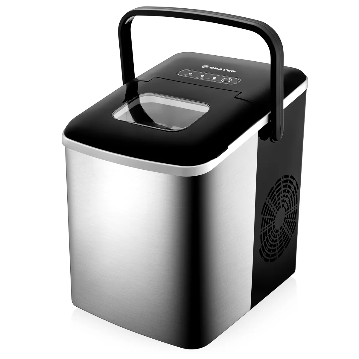 Льдогенератор BRAYER 6300BR, цилинд. форма льда, 12 кг/сут. 120 Вт, корзина для льда 0.8л