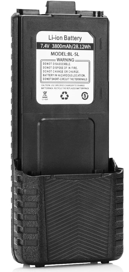 АКБ на Baofeng UV-5R 3800mah с разъемом для зарядки