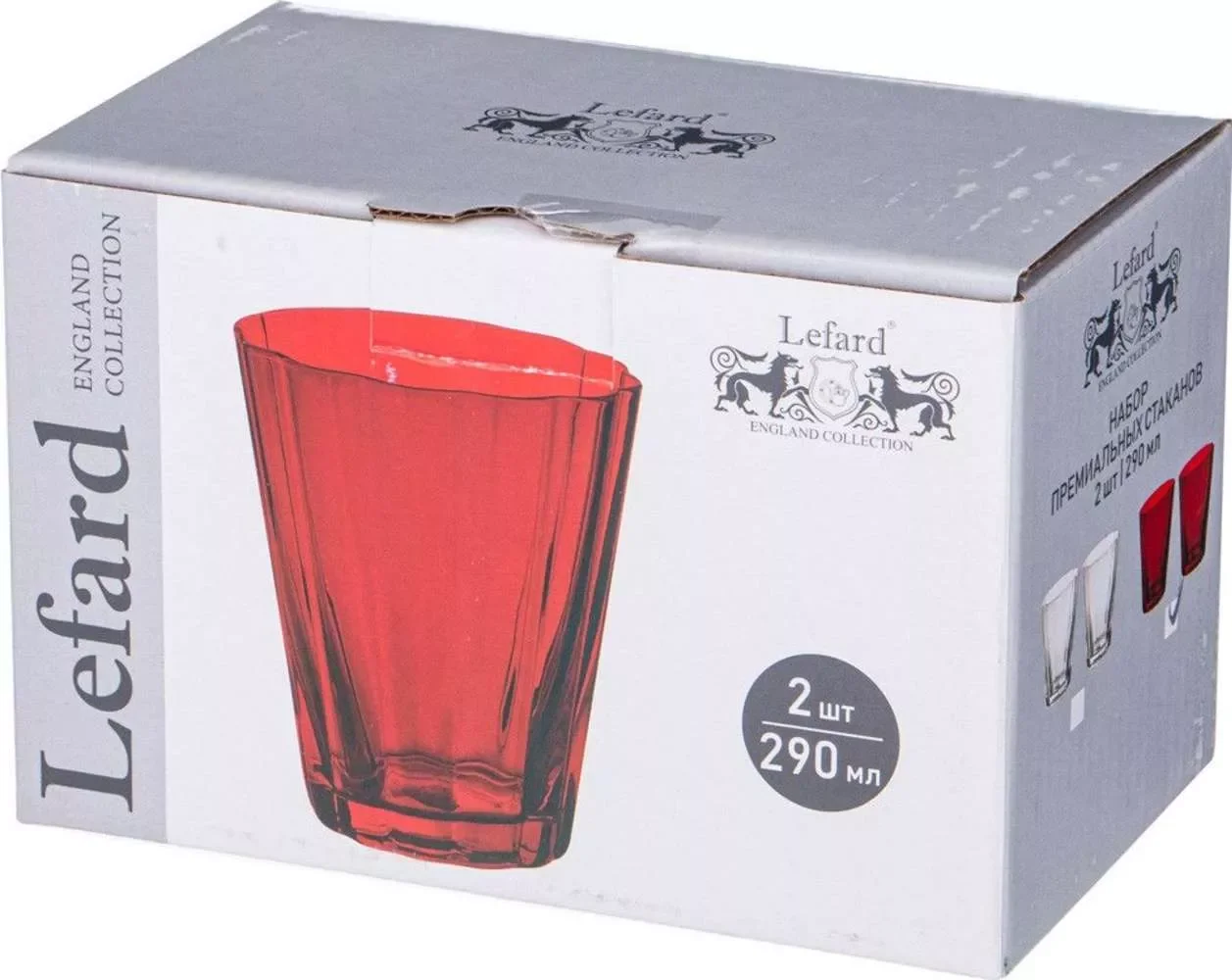 НАБОР СТАКАНОВ ИЗ 2-Х  ШТУК "LOTUS RED" 290МЛ