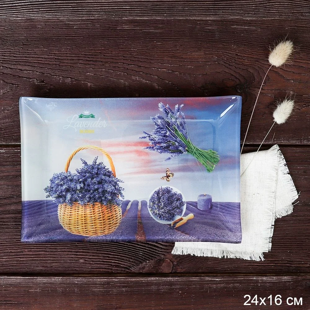 Блюдо прямоугольное 24x16 см / S322416 X097 GREY Лаванда / уп 6/48/ цветная коробка
