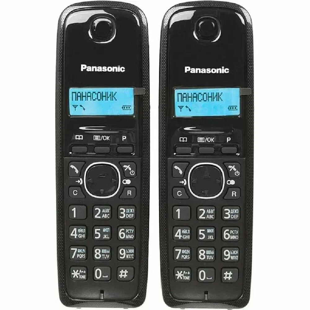 Р/телефон Panasonic KX-TG1612RUH (серый/черный, 2 трубки)