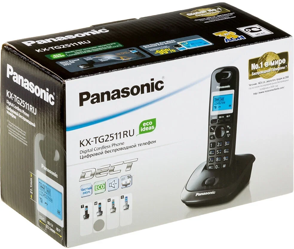 Р/телефон Panasonic KX-TG2511RUT (темно-серый металлик)