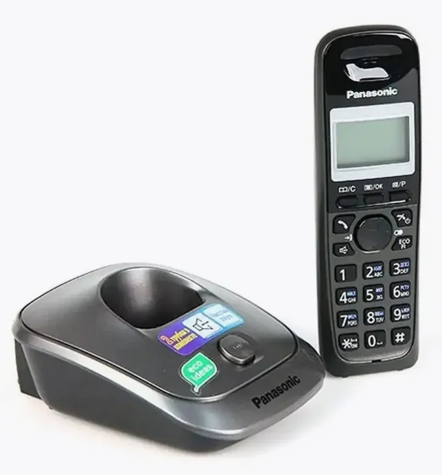 Р/телефон Panasonic KX-TG2512RU1 (черный, темно-серый металлик, 2 трубки)
