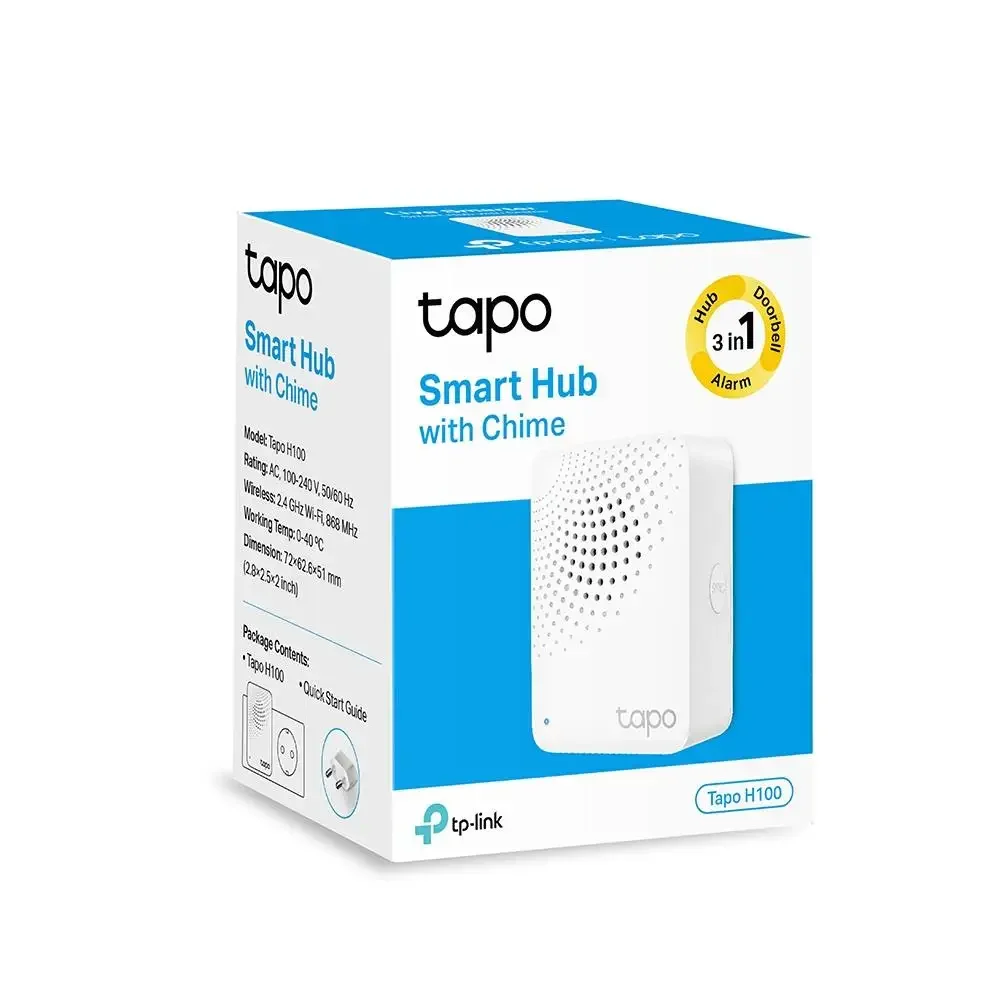 TP-Link Tapo H100 Центр управления умным домом с динамиком, Wi-Fi 2,4 ГГц, связь с устройствами на частоте 868 МГц