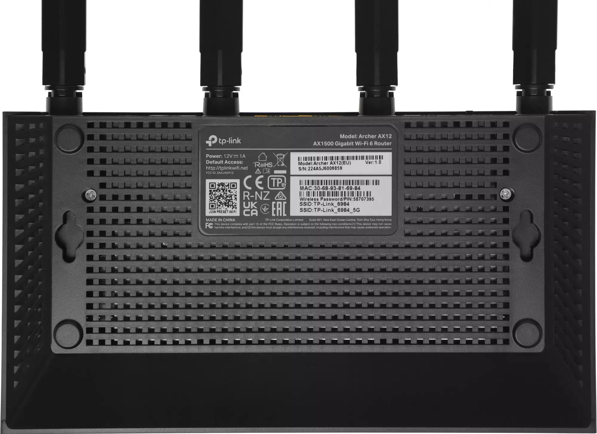 TP-Link Archer AX12 Двухдиапазонный Wi-Fi 6 роутер AX1500, до 300 Мбит/с на 2,4 ГГц + до 1201 Мбит/с на 5 ГГц